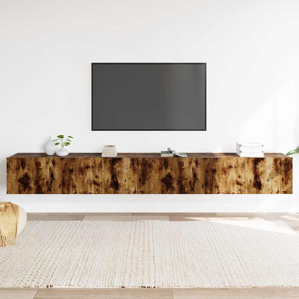 vidaXL Zestaw 3 szafek TV, przydymiony dąb, materiał drewnopochodny