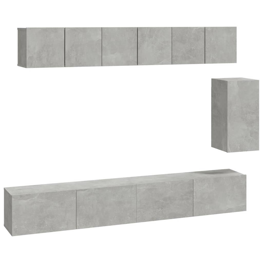 vidaXL Zestaw 6 szafek telewizyjnych, szarość betonu