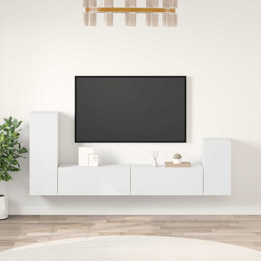 vidaXL Zestaw 4 szafek telewizyjnych, biały