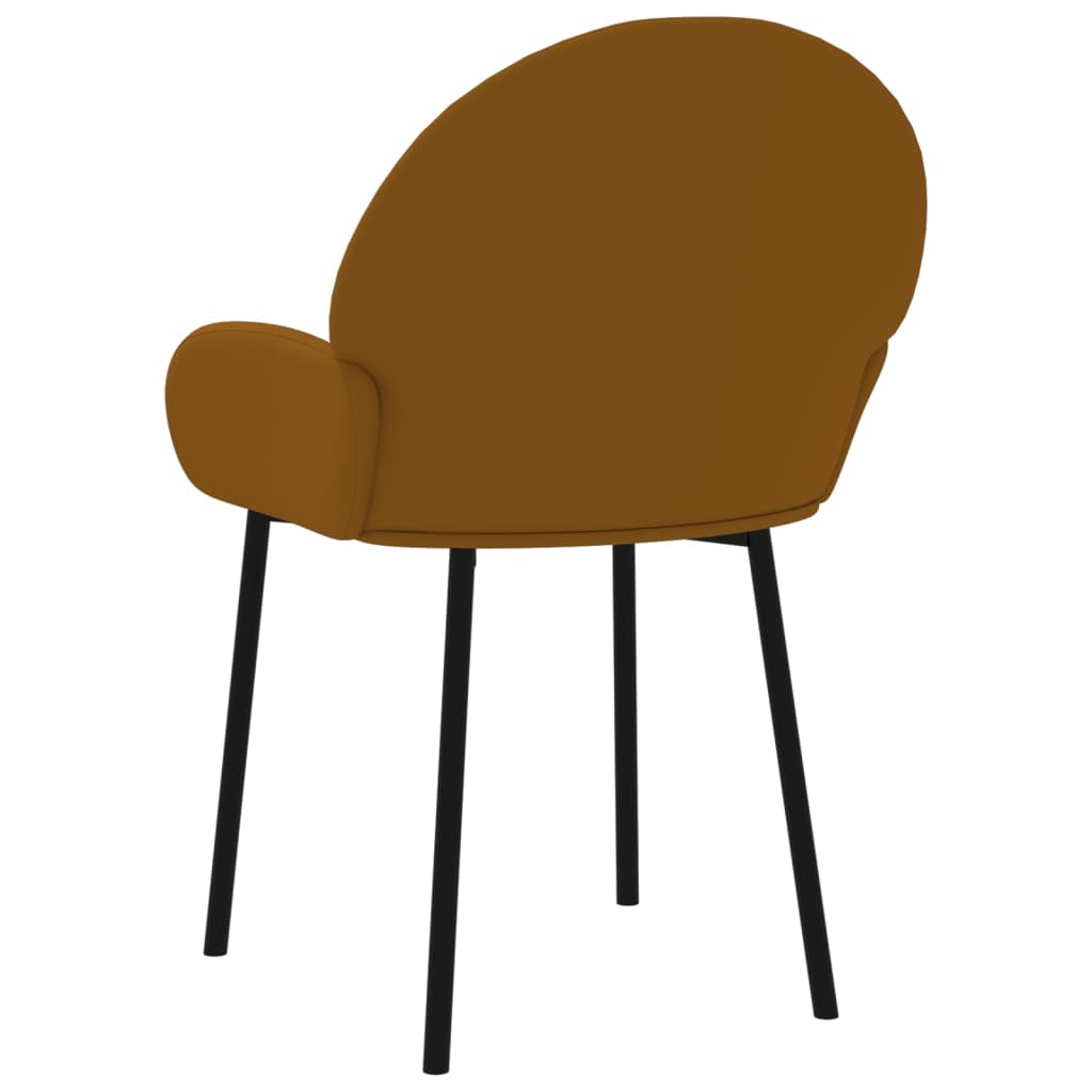 vidaXL Krzesła stołowe, 2 szt., brązowe, obite aksamitem