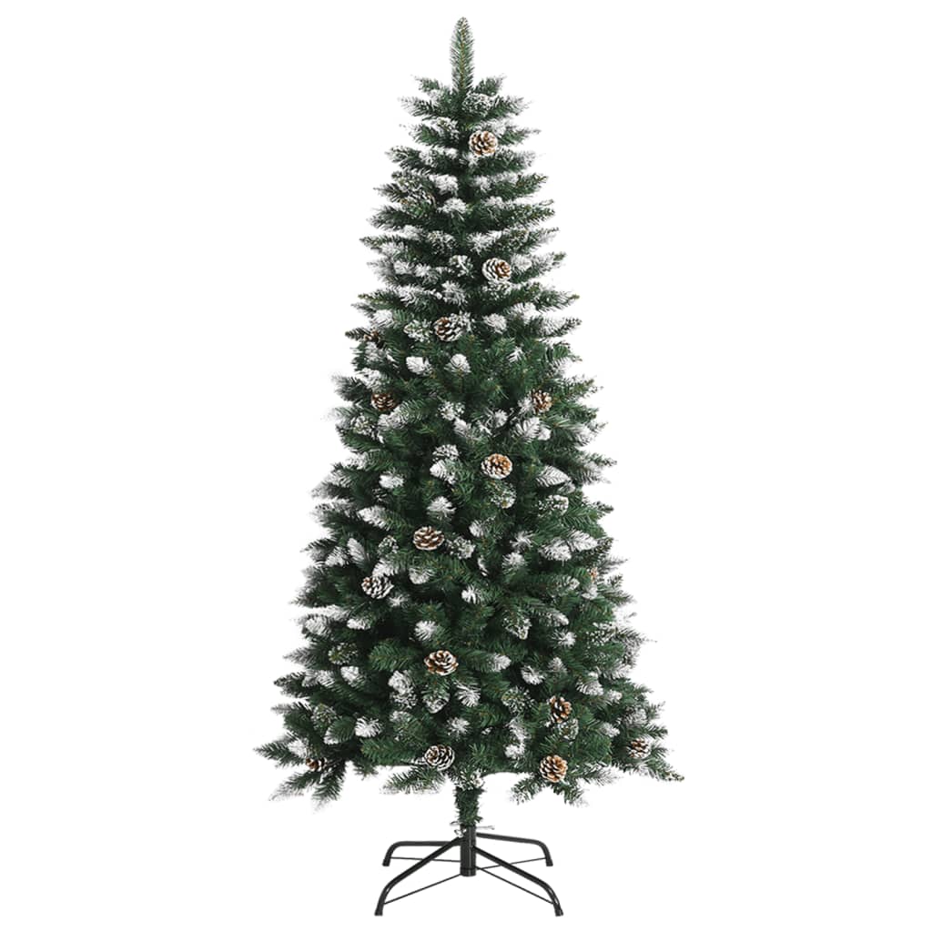 vidaXL Sztuczna choinka ze stojakiem, zielona, 120 cm, PVC