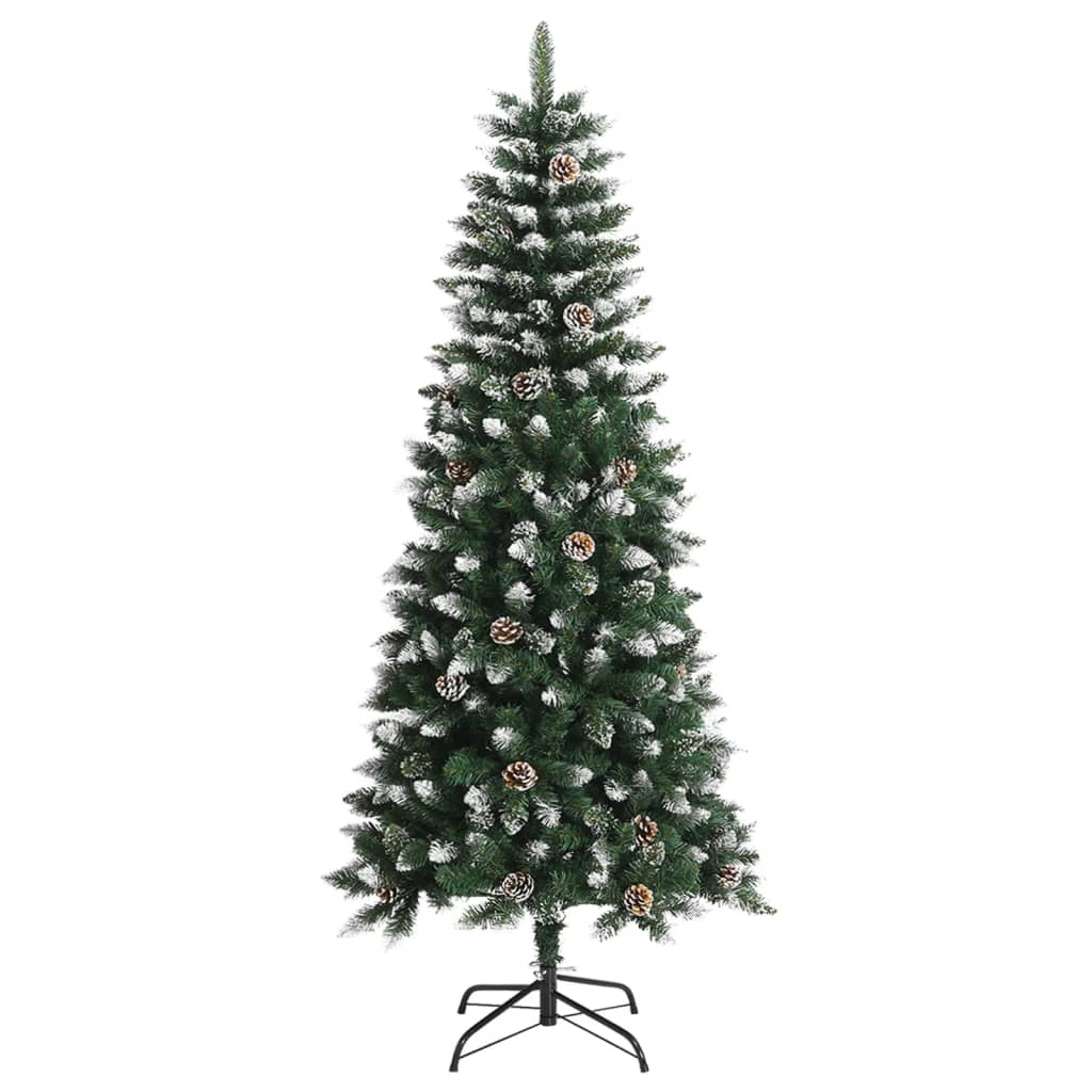 vidaXL Sztuczna choinka ze stojakiem, zielona, 150 cm, PVC