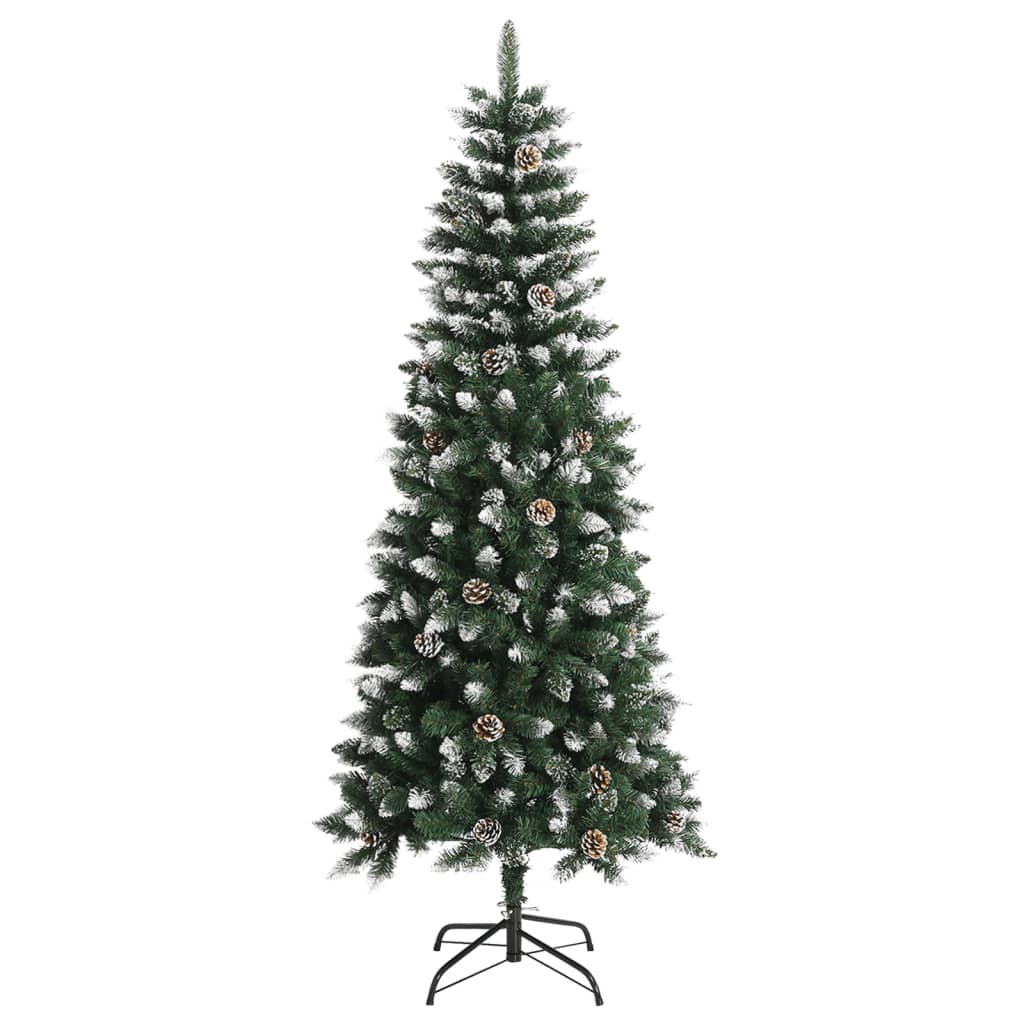 vidaXL Sztuczna choinka ze stojakiem, zielona, 180 cm, PVC