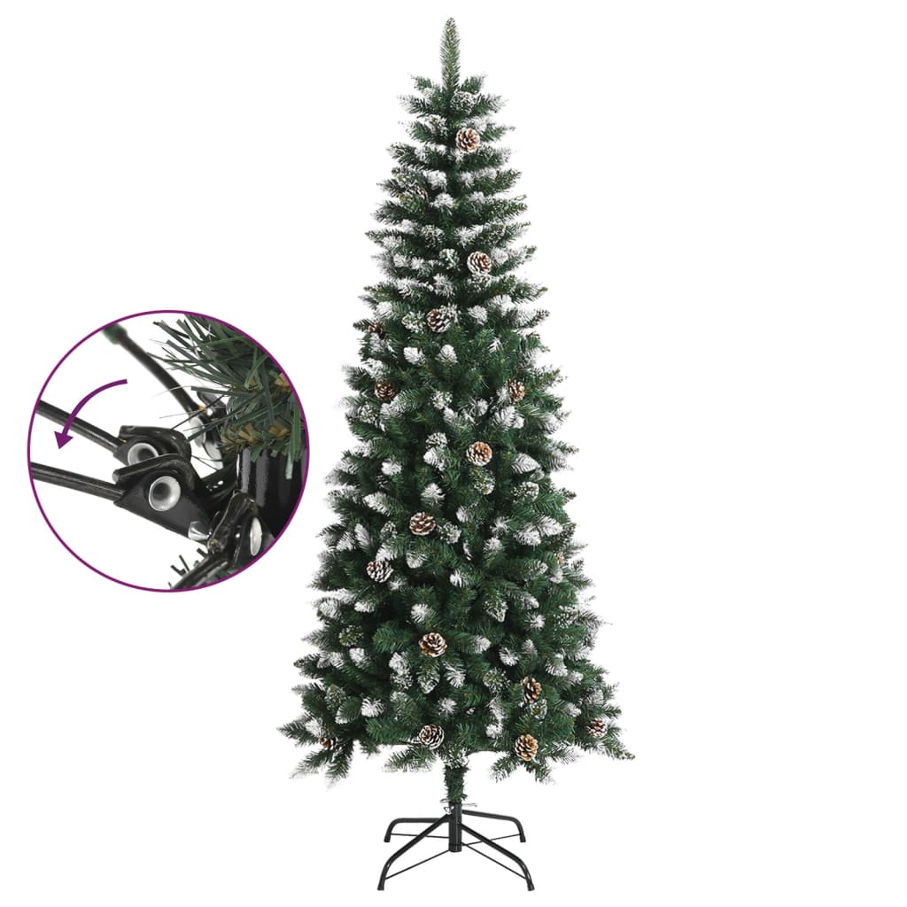 vidaXL Sztuczna choinka ze stojakiem, zielona, 180 cm, PVC