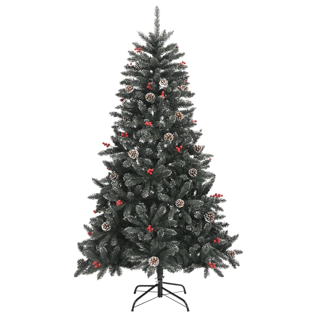 vidaXL Sztuczna choinka ze stojakiem, zielona, 150 cm, PVC