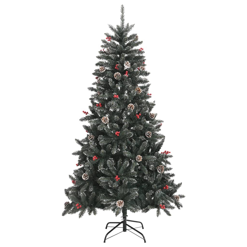 vidaXL Sztuczna choinka ze stojakiem, zielona, 180 cm, PVC