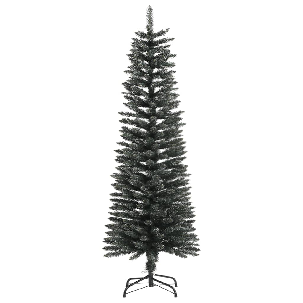 vidaXL Sztuczna, smukła choinka ze stojakiem, zielona, 120 cm, PVC