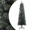 vidaXL Sztuczna, smukła choinka ze stojakiem, zielona, 150 cm, PVC
