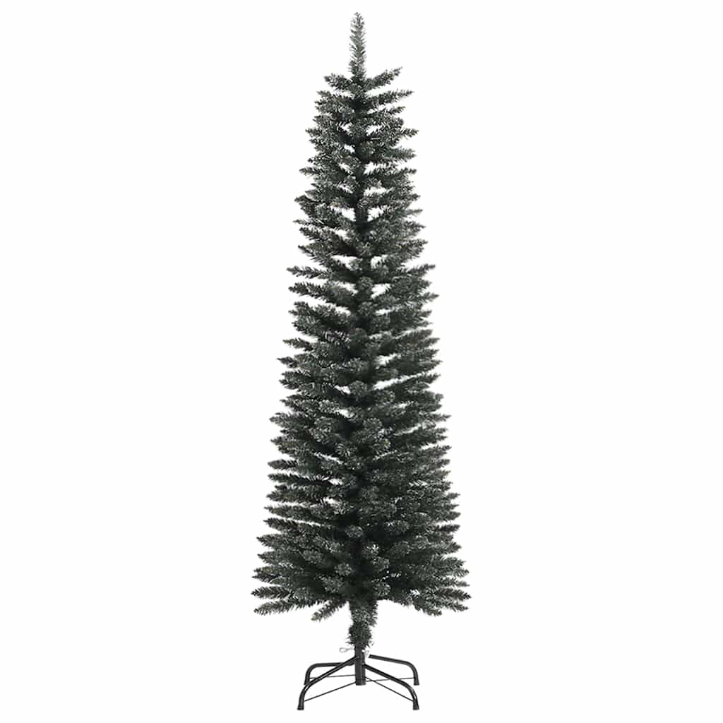 vidaXL Sztuczna, smukła choinka ze stojakiem, zielona, 150 cm, PVC