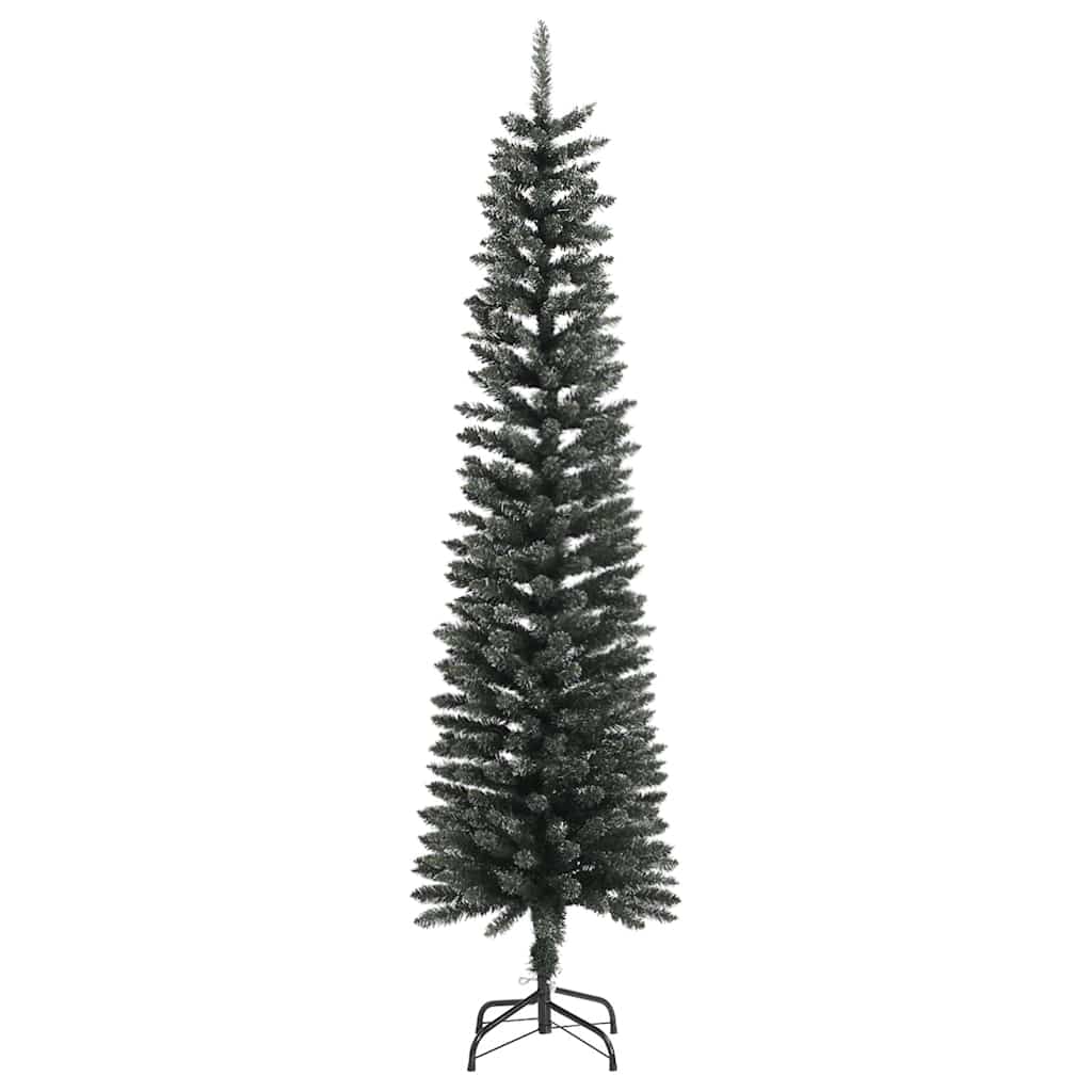 vidaXL Sztuczna, smukła choinka ze stojakiem, zielona, 180 cm, PVC