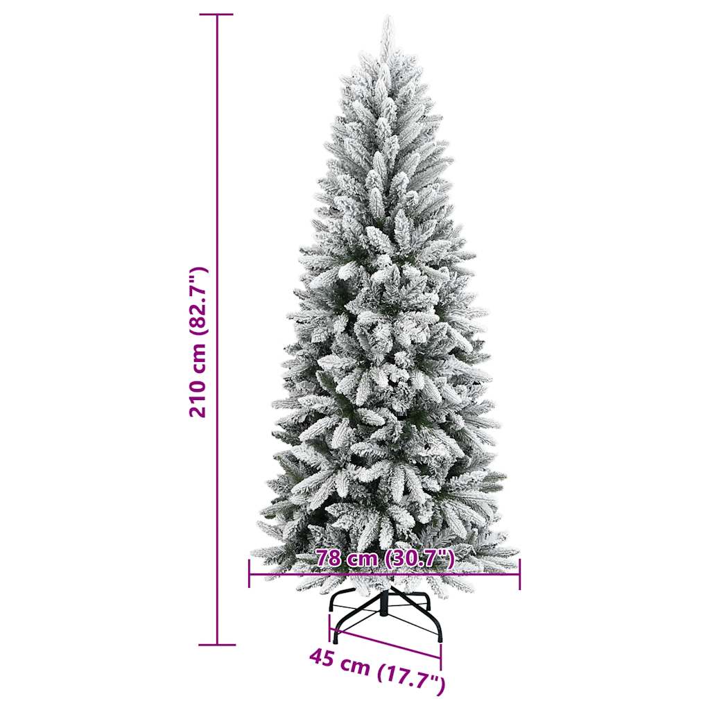 vidaXL Sztuczna choinka pokryta śniegiem, 210 cm, PVC i PE