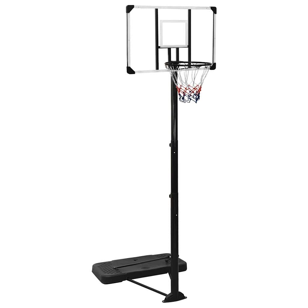 vidaXL Stojak do koszykówki z przezroczystą tablicą, 256-361 cm