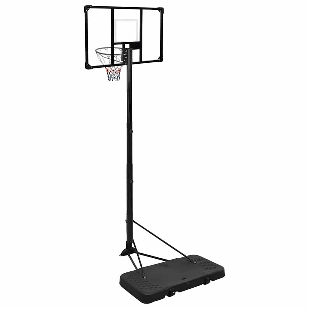 vidaXL Stojak do koszykówki z przezroczystą tablicą, 256-361 cm