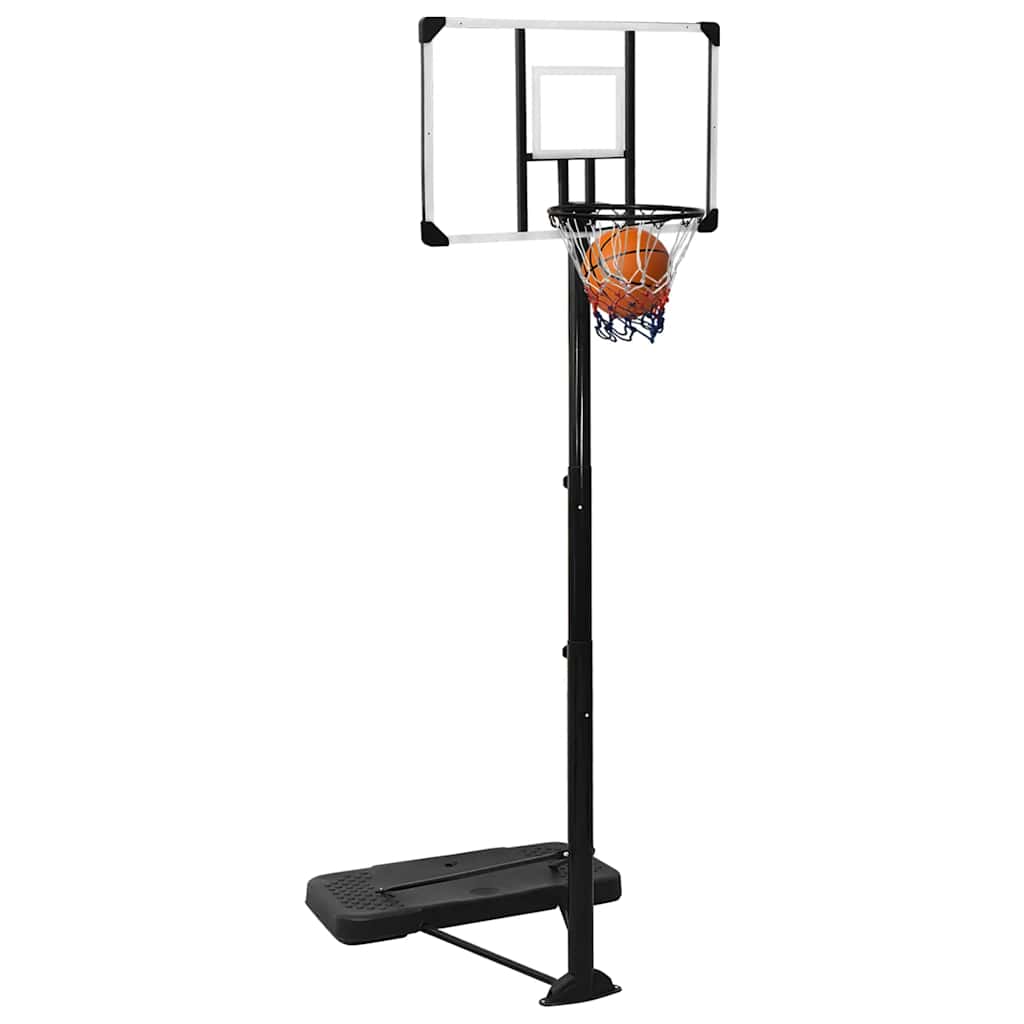 vidaXL Stojak do koszykówki z przezroczystą tablicą, 256-361 cm