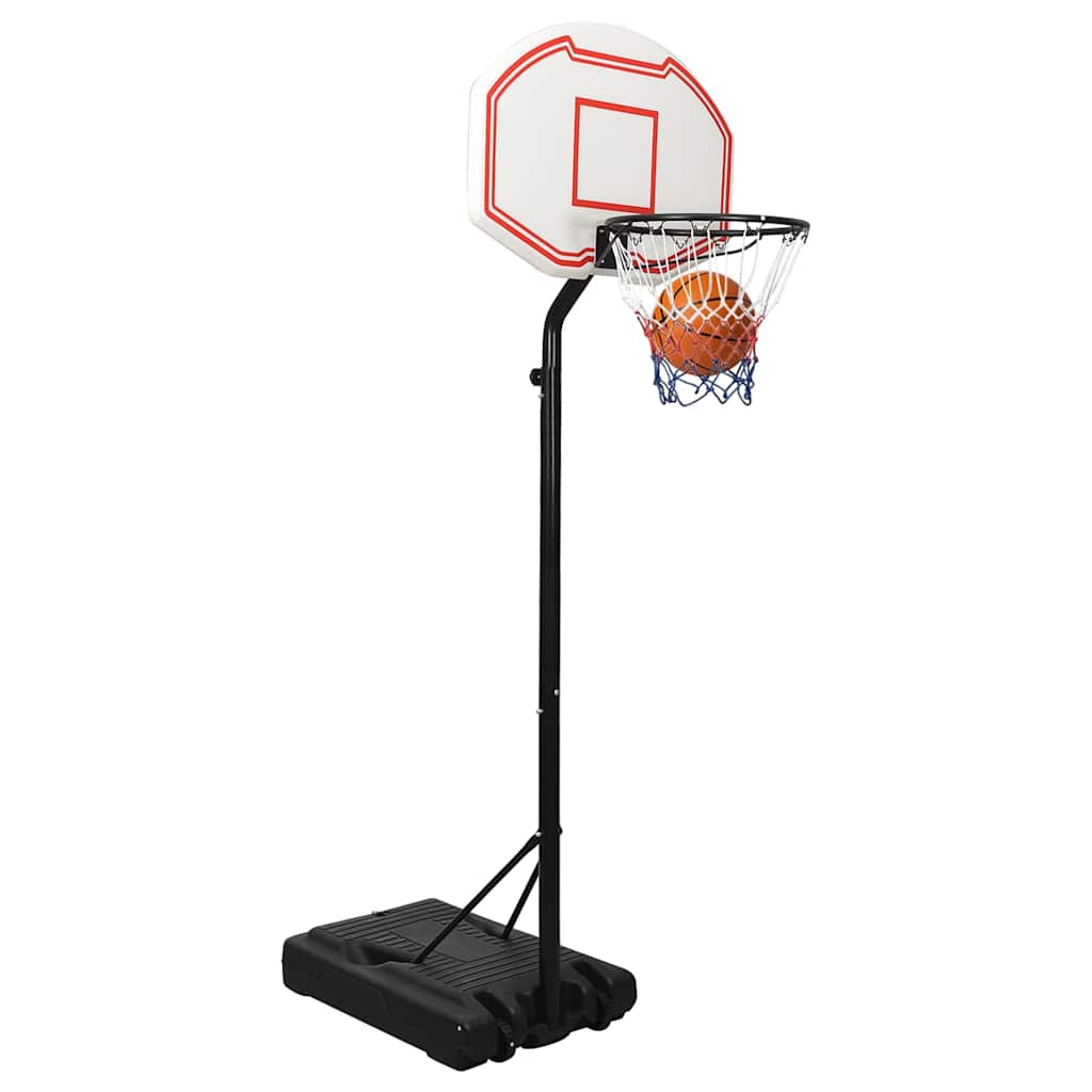 vidaXL Stojak do koszykówki, biały, 237-307 cm, polietylen