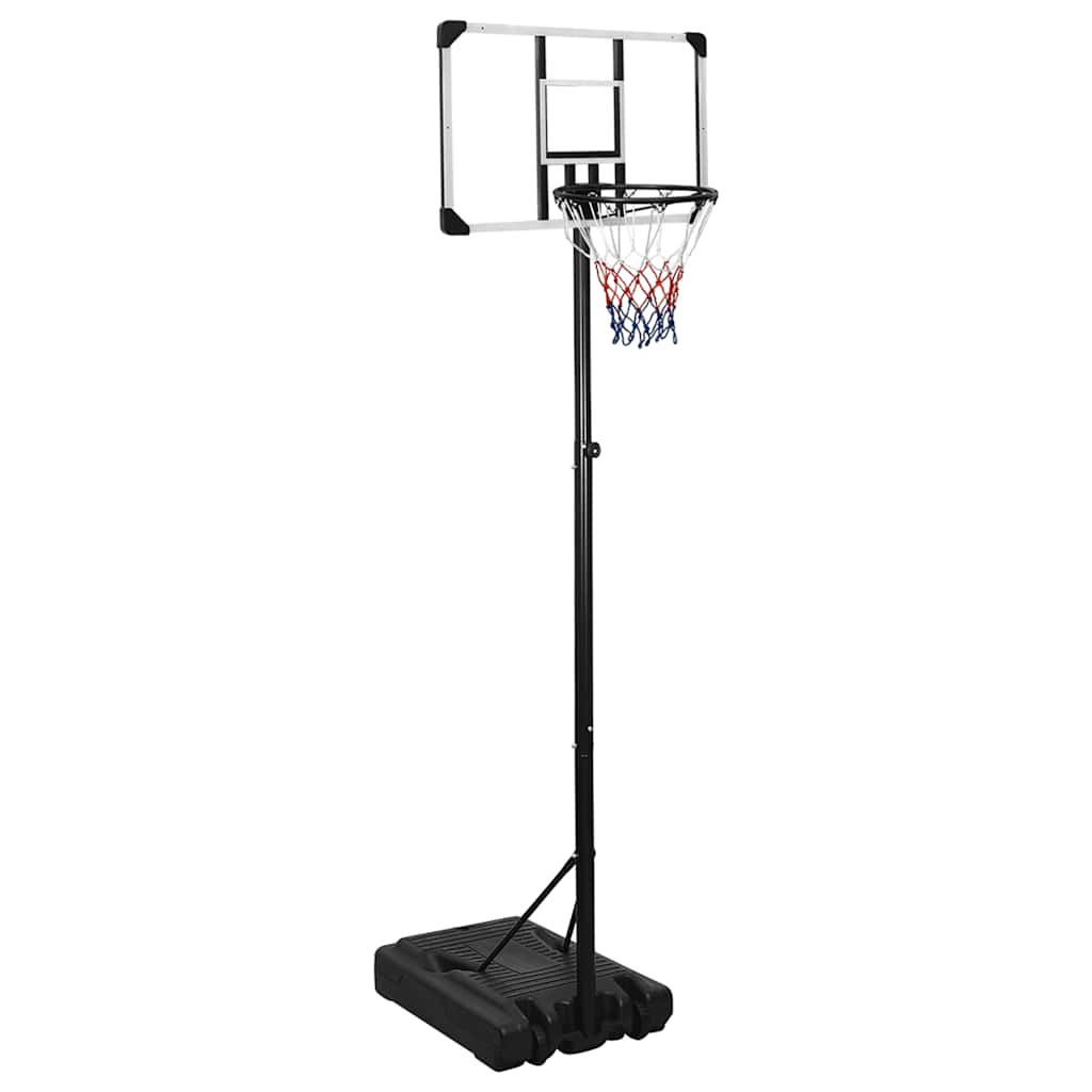 vidaXL Stojak do koszykówki z przezroczystą tablicą, 235-305 cm