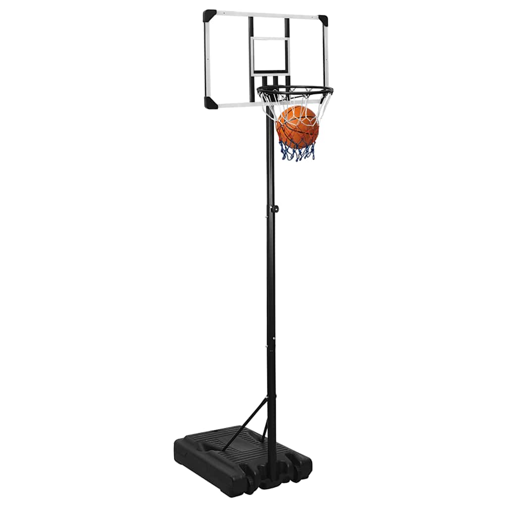vidaXL Stojak do koszykówki z przezroczystą tablicą, 235-305 cm