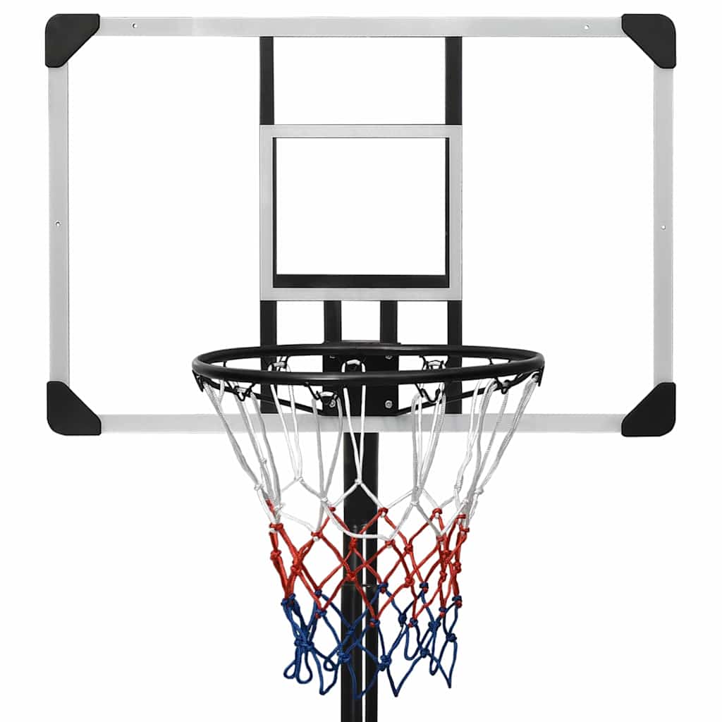 vidaXL Stojak do koszykówki z przezroczystą tablicą, 235-305 cm