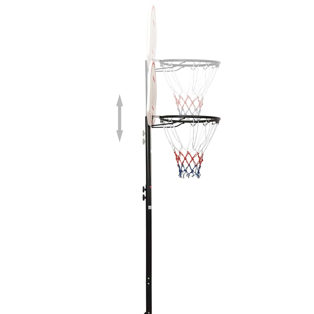 vidaXL Stojak do koszykówki, biały, 216-250 cm, polietylen