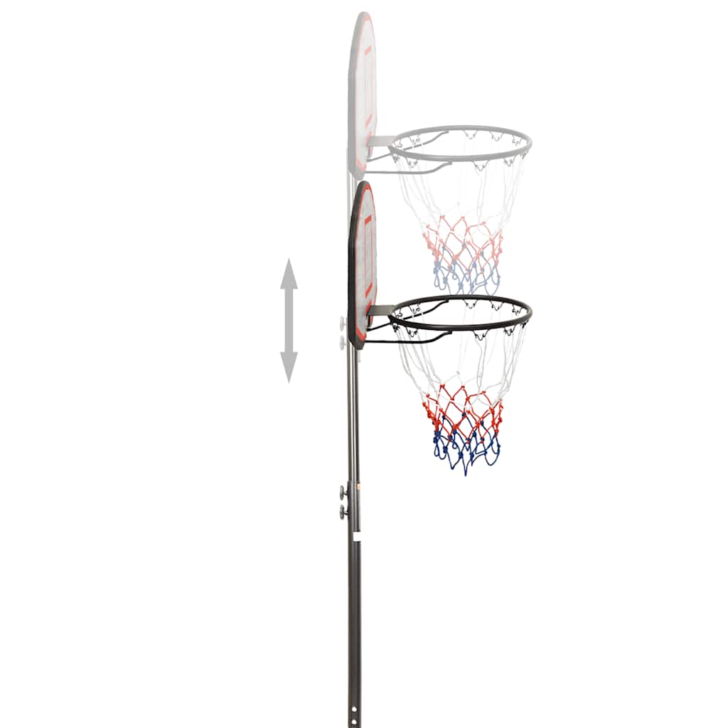 vidaXL Stojak do koszykówki, czarny, 216-250 cm, polietylen