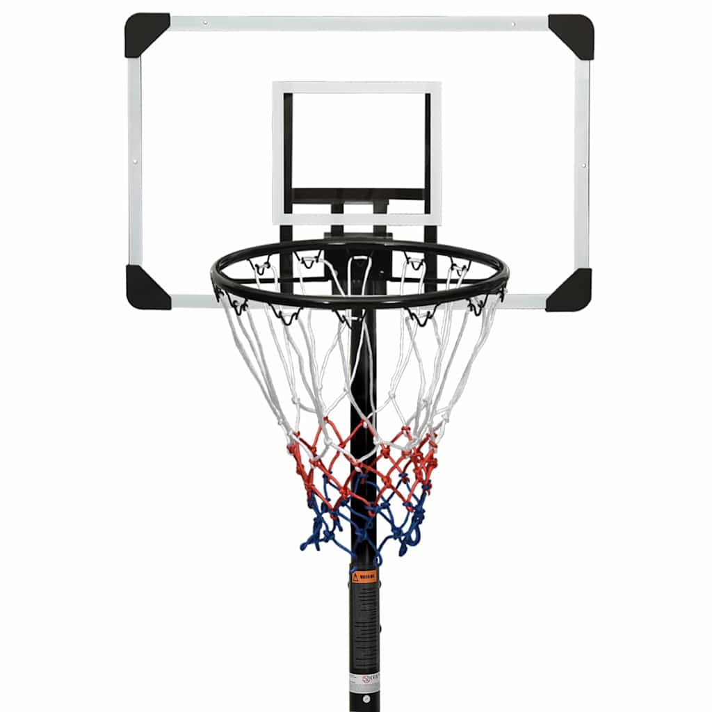 vidaXL Stojak do koszykówki z przezroczystą tablicą, 216-250 cm,