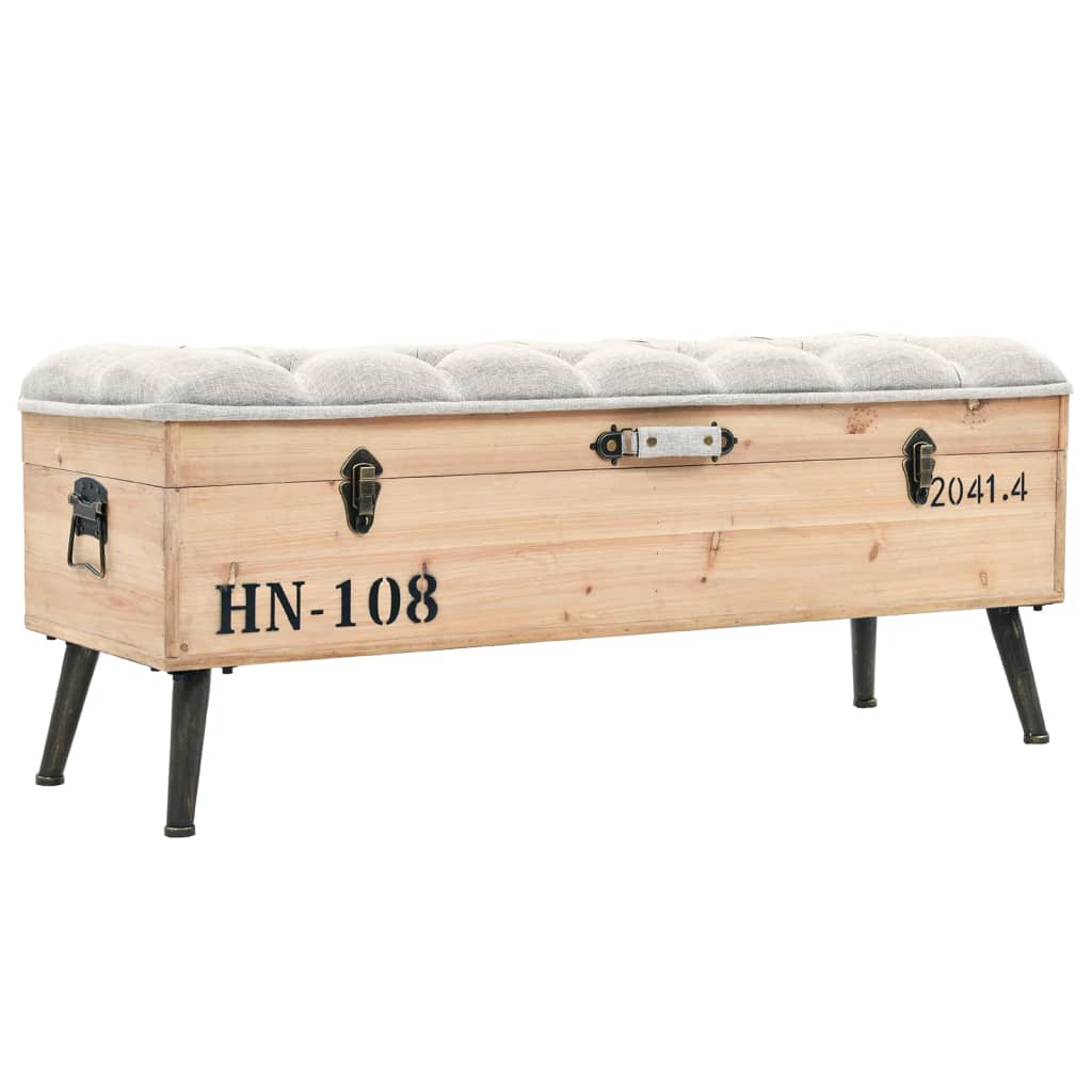 vidaXL Ławka magazynowa 110 cm z litego drewna jodłowego