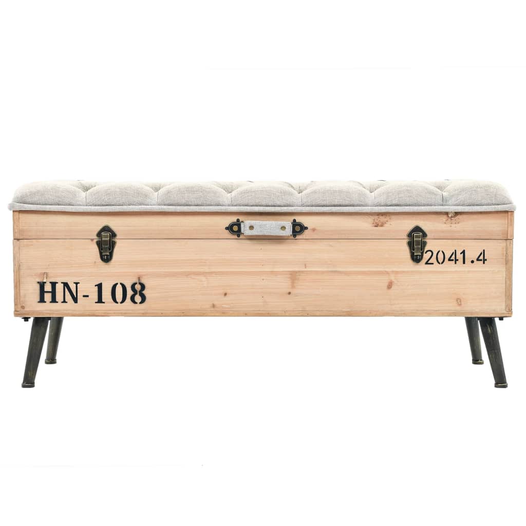 vidaXL Ławka magazynowa 110 cm z litego drewna jodłowego