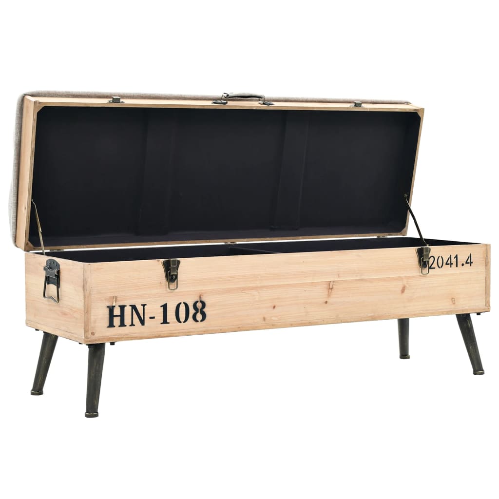 vidaXL Ławka magazynowa 110 cm z litego drewna jodłowego