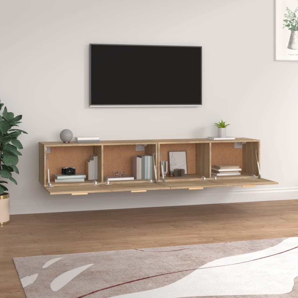 vidaXL Szafki wiszące, 2 szt., dąb sonoma, 100x36,5x35 cm