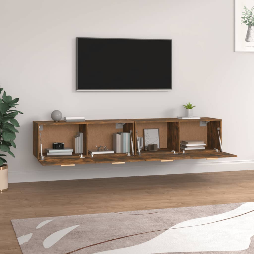 vidaXL Szafki wiszące, 2 szt., przydymiony dąb, 100x36,5x35 cm