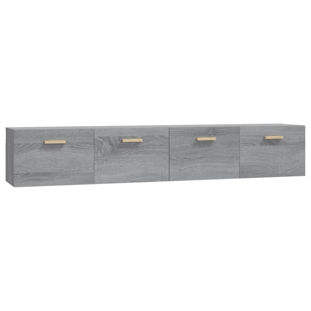 vidaXL Szafki wiszące, 2 szt., szary dąb sonoma, 100x36,5x35 cm