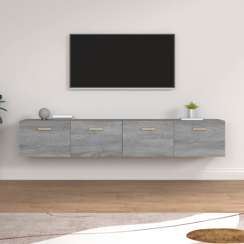 vidaXL Szafki wiszące, 2 szt., szary dąb sonoma, 100x36,5x35 cm