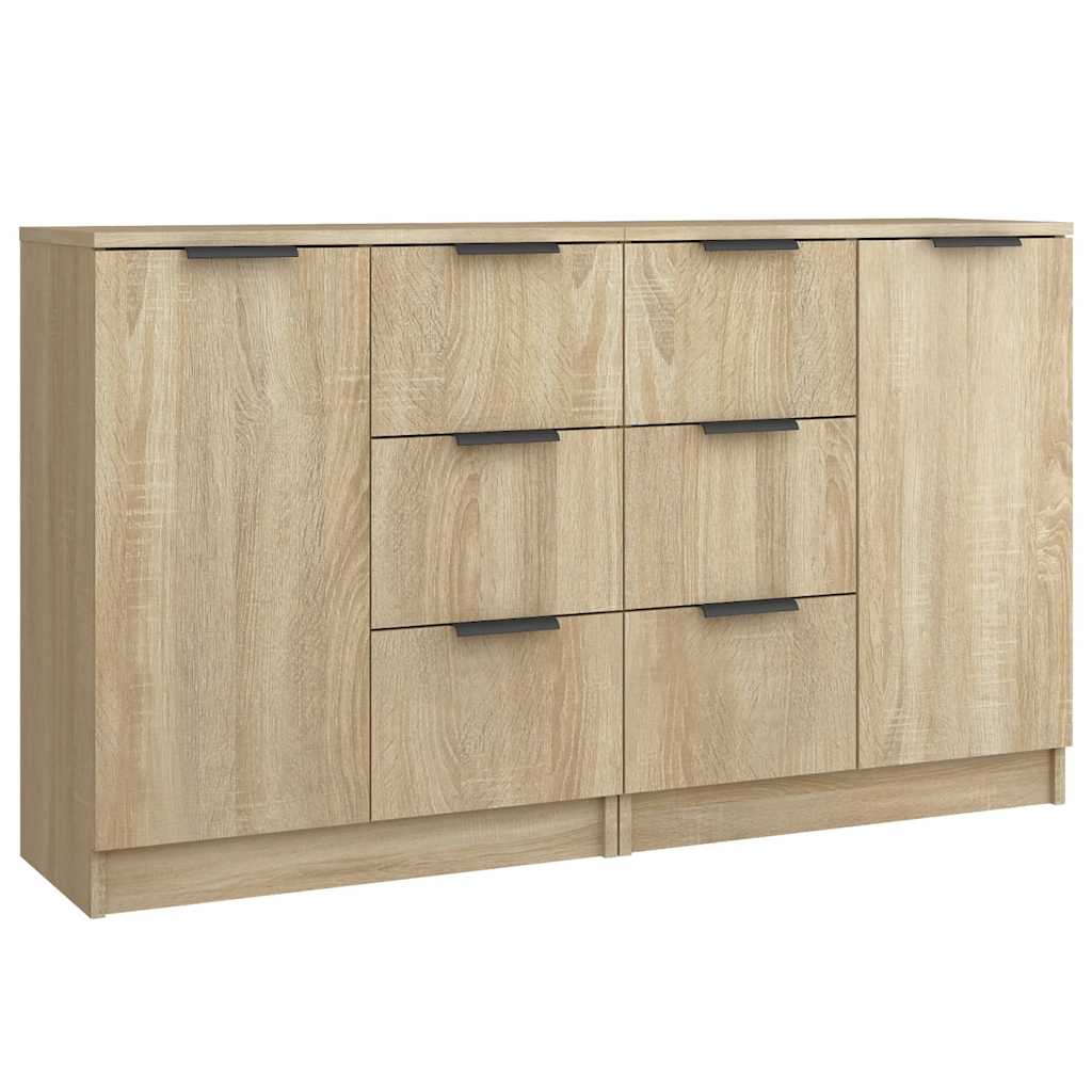 vidaXL Komody, 2 szt., dąb sonoma 60x30x70 cm, materiał drewnopochodny