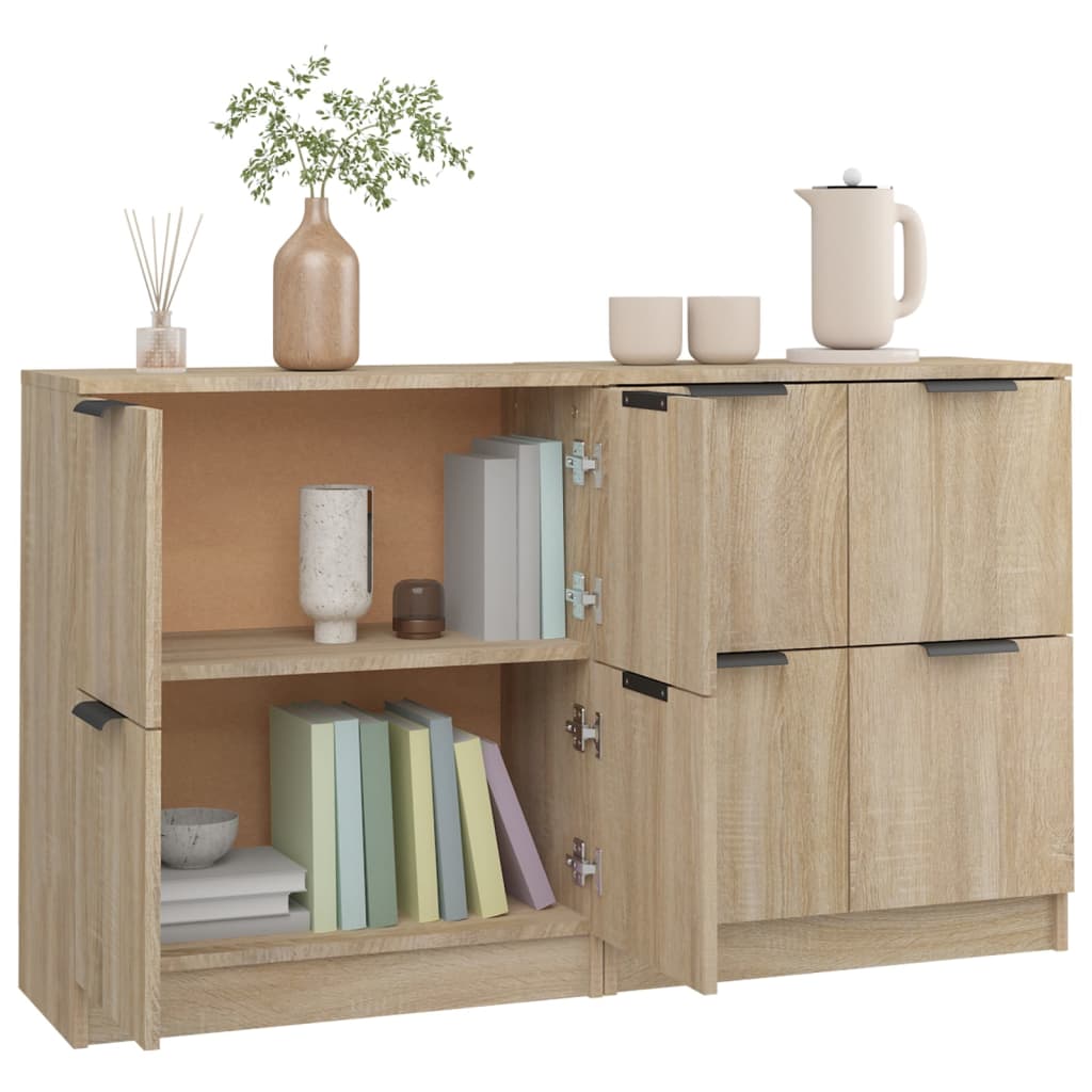 vidaXL Komody, 2 szt., dąb sonoma 60x30x70 cm, materiał drewnopochodny