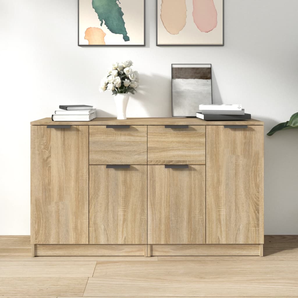 vidaXL Komody, 2 szt., dąb sonoma 60x30x70 cm, materiał drewnopochodny