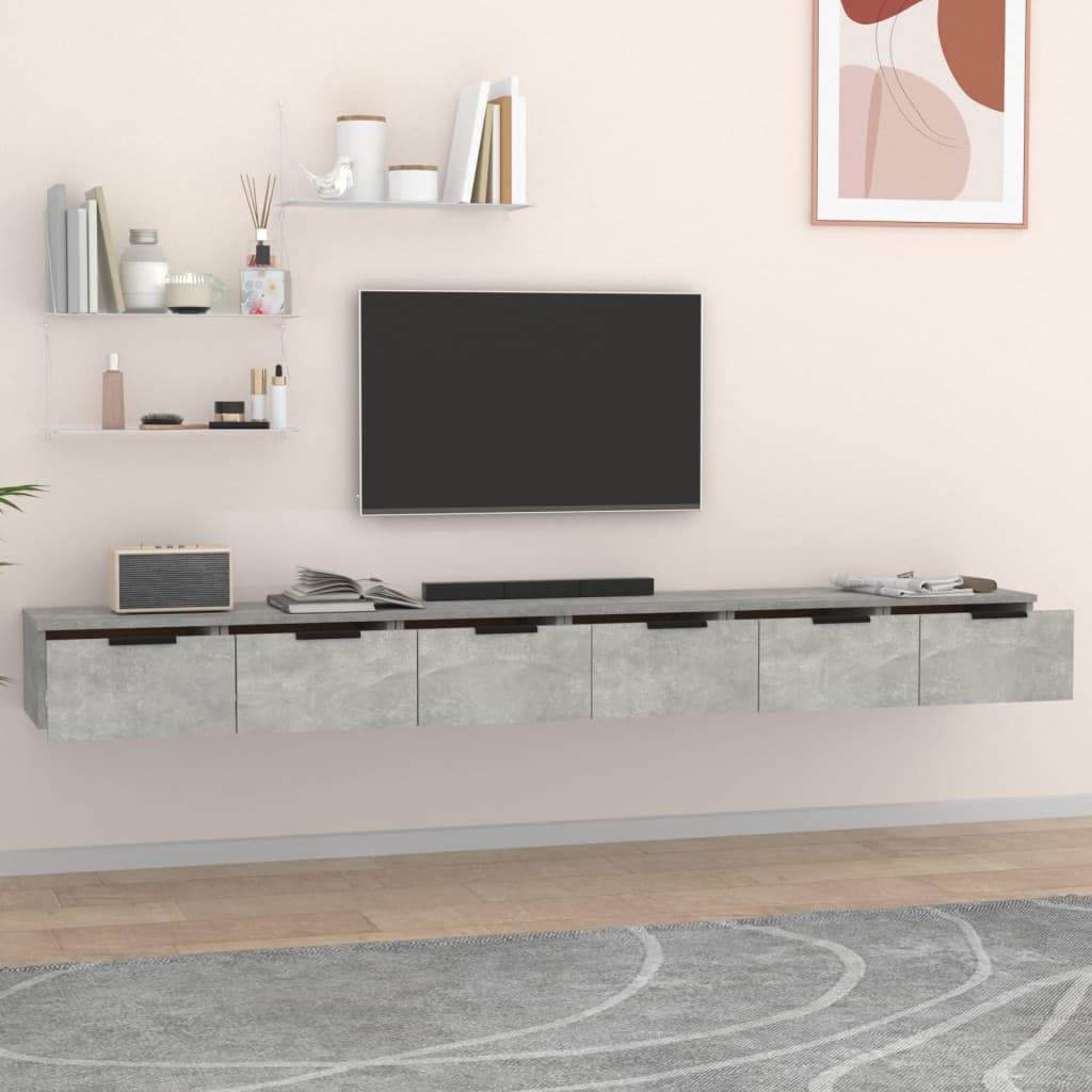 vidaXL Szafki wiszące, 2 szt., szarość betonu, 102x30x20 cm