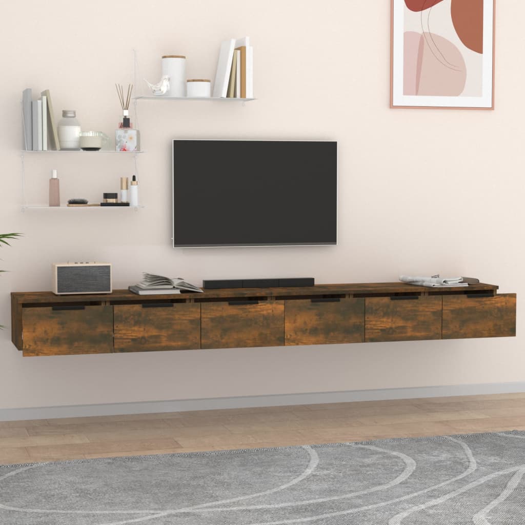 vidaXL Szafki wiszące, 2 szt., przydymiony dąb, 102x30x20 cm