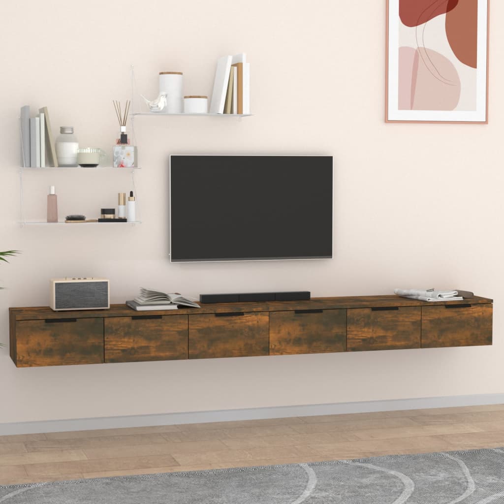 vidaXL Szafki wiszące, 2 szt., przydymiony dąb, 102x30x20 cm