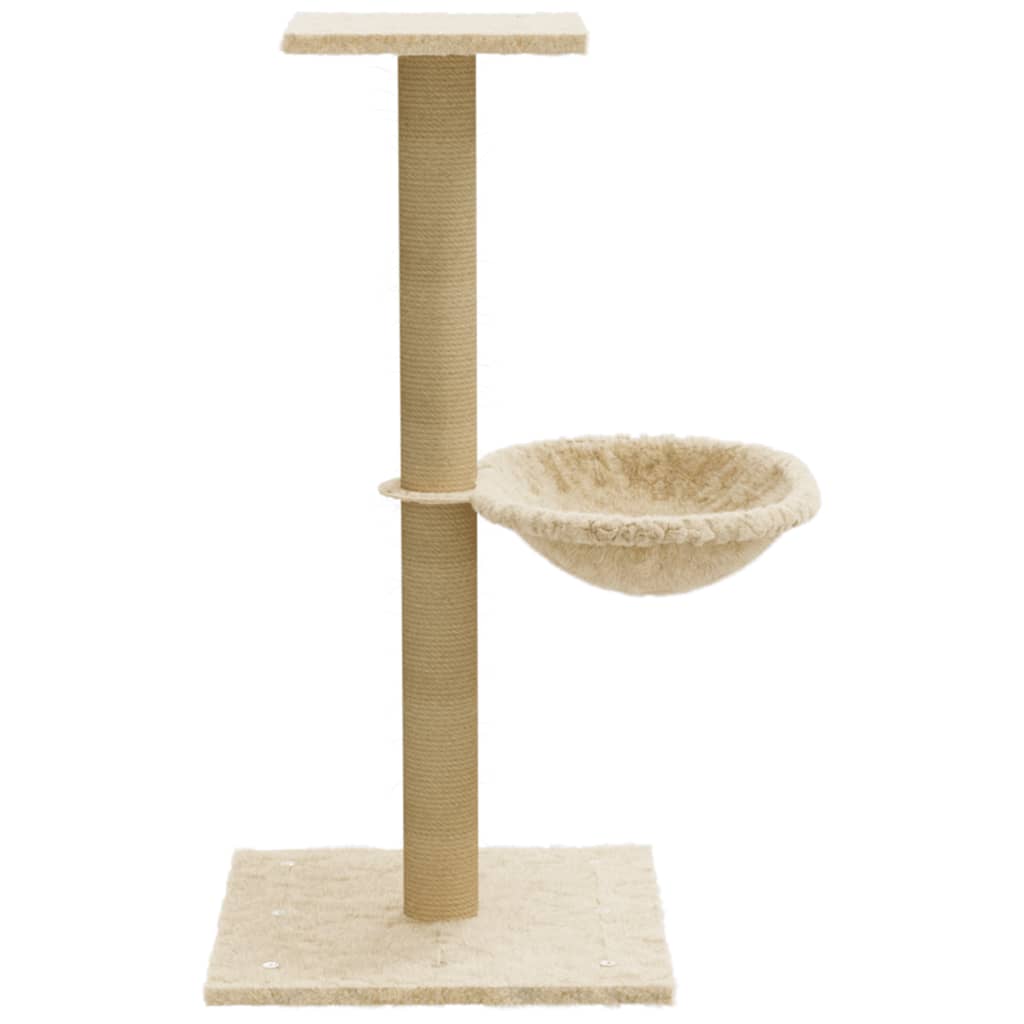 vidaXL Drapak dla kota z sizalowym słupkiem, kremowy, 74 cm