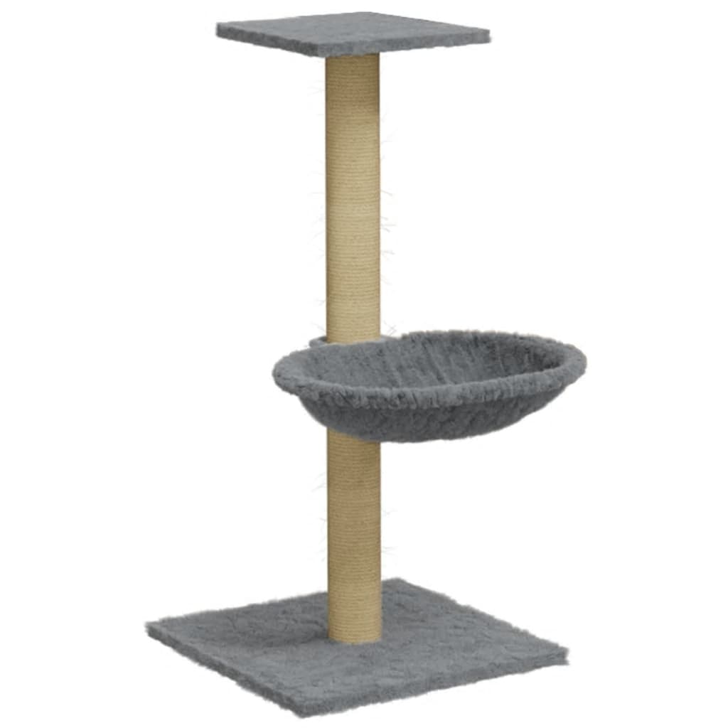 vidaXL Drapak dla kota z sizalowym słupkiem, jasnoszary, 74 cm