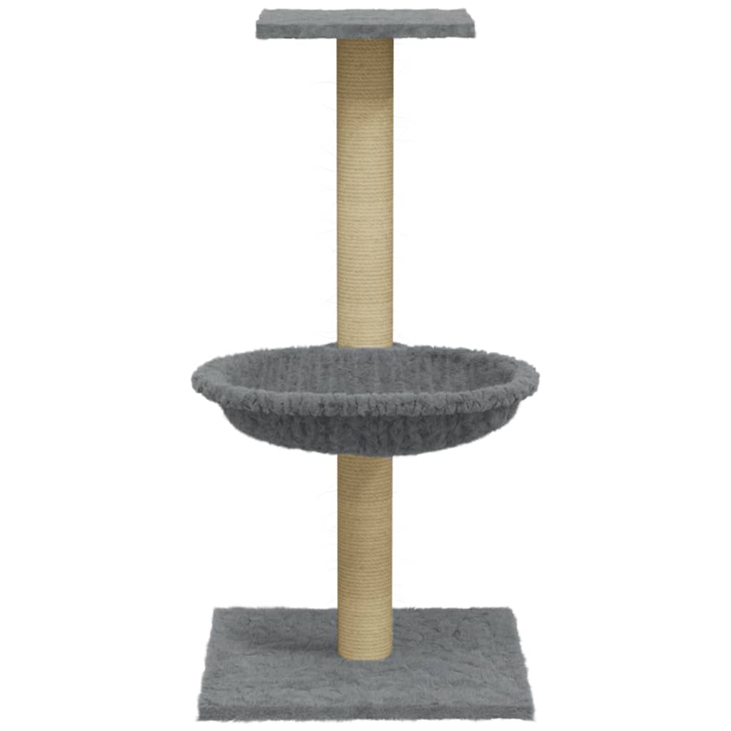 vidaXL Drapak dla kota z sizalowym słupkiem, jasnoszary, 74 cm