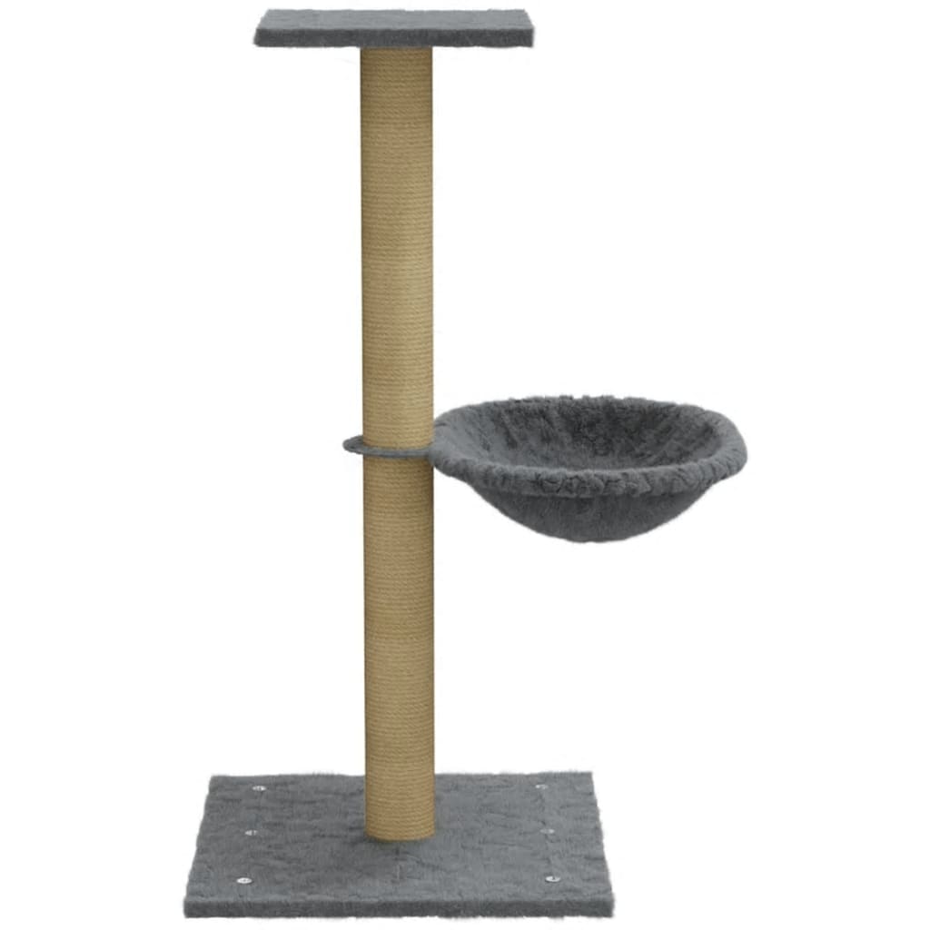 vidaXL Drapak dla kota z sizalowym słupkiem, jasnoszary, 74 cm