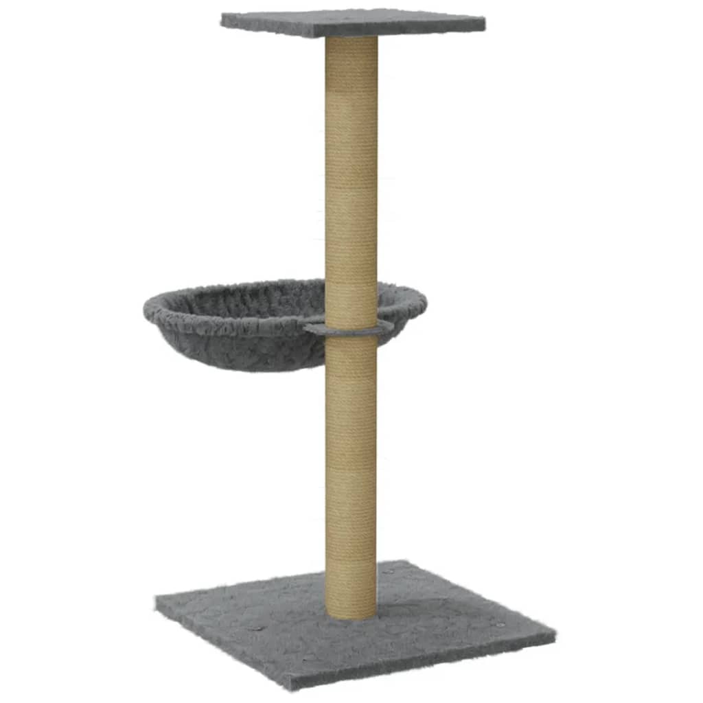 vidaXL Drapak dla kota z sizalowym słupkiem, jasnoszary, 74 cm