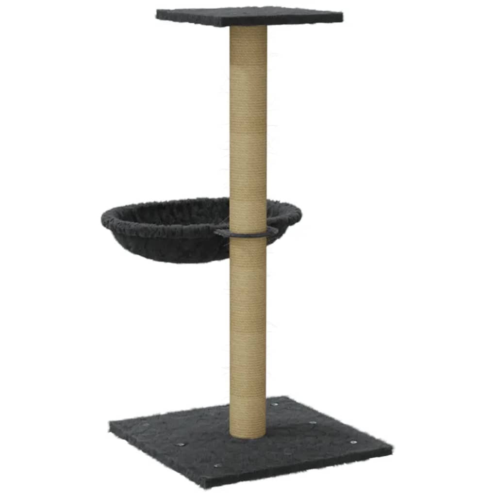 vidaXL Drapak dla kota z sizalowym słupkiem, ciemnoszary, 74 cm