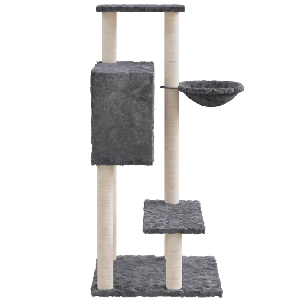 vidaXL Drapak dla kota, z sizalowymi słupkami, ciemnoszary, 108,5 cm