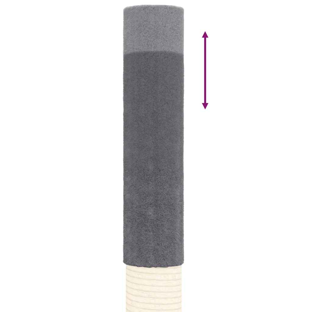vidaXL Drzewko dla kota, od podłogi do sufitu, ciemnoszare, 277-303 cm
