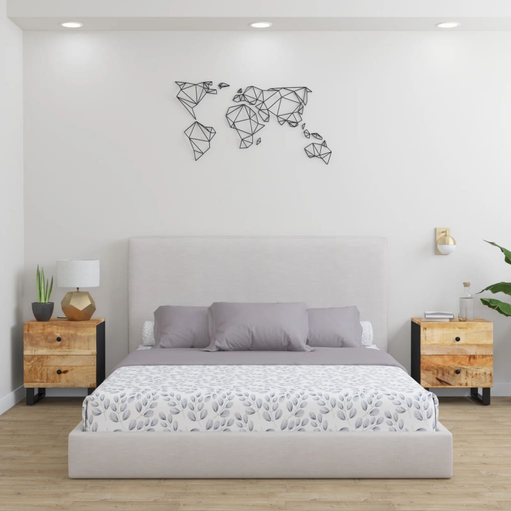 vidaXL Szafki nocne, 2 szt., 40x33x46 cm, lite drewno mango
