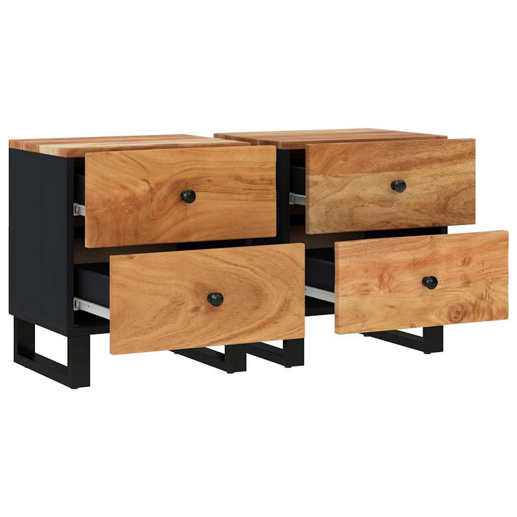 vidaXL Szafki nocne, 2 szt., 40x33x46 cm, lite drewno akacjowe