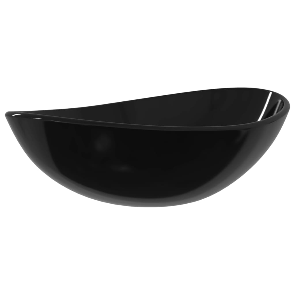 vidaXL Umywalka ze szkła hartowanego, 54,5x35x15,5 cm, czarna