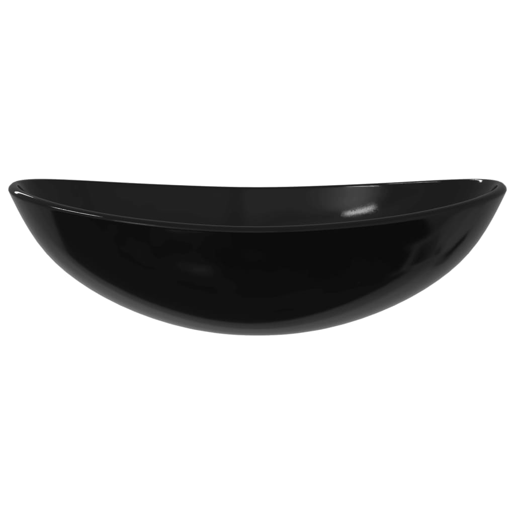 vidaXL Umywalka ze szkła hartowanego, 54,5x35x15,5 cm, czarna